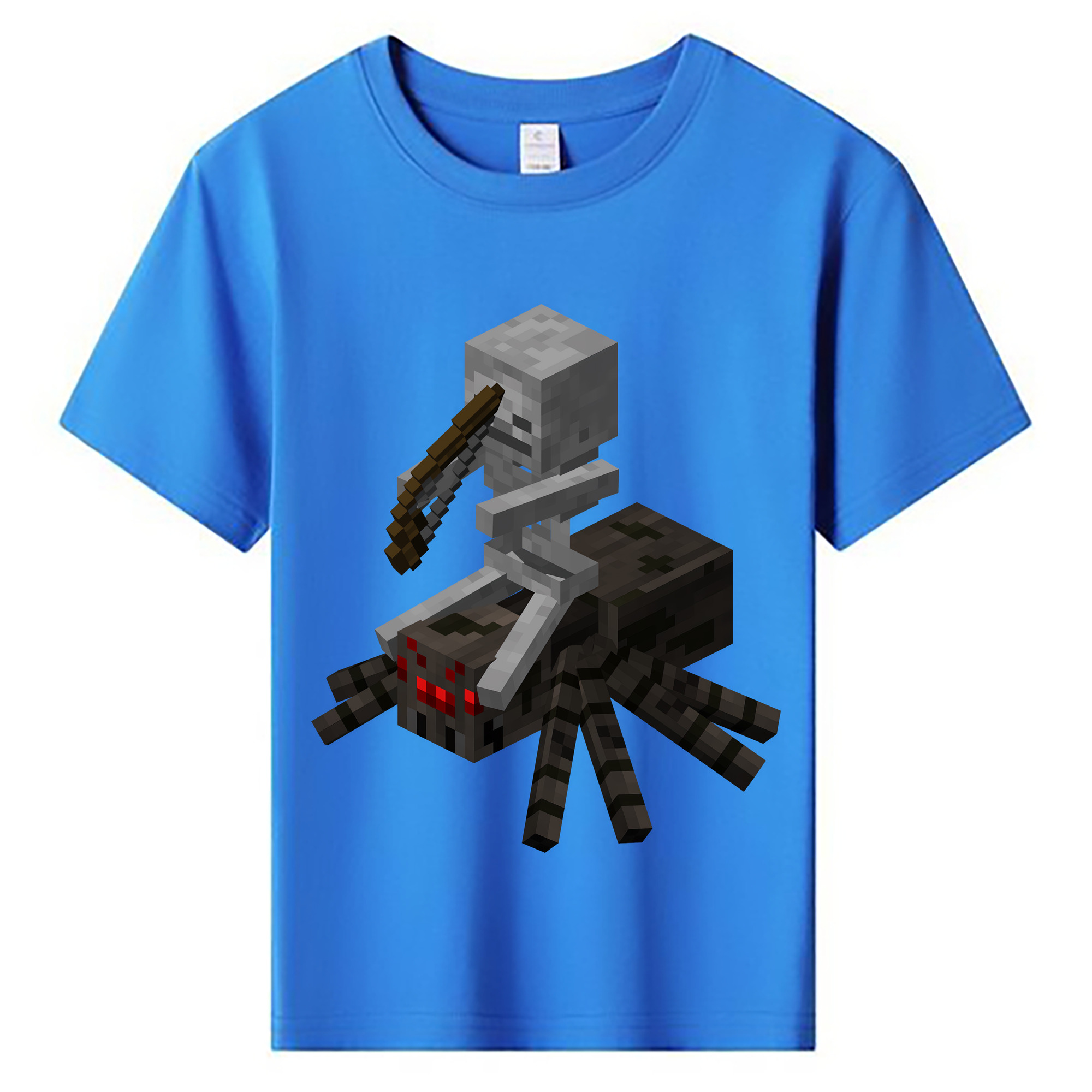 （画像用） マインクラフト ブロックの世界 Minecraft MC Block world 綿100％キッズTシャツ（フロントプリント）